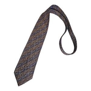 MISSONI Blue/Brown Geometric Silk LUXURY Tie ITALY